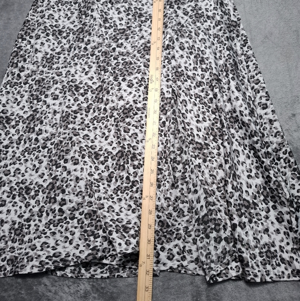 Status by Chenault Women Leopard Animal Print A-Line Slit Midi Skirt L Feminine - Picture 12 of 15